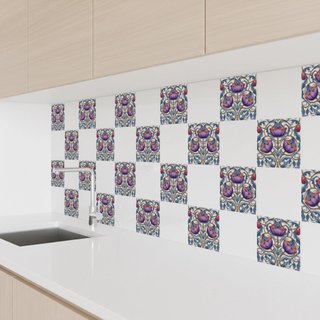 Pack 6 azulejos 10x10 cm florales Art Nouveau