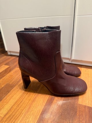 Botines Zara Burdeos Talla 41 Punta Redonda