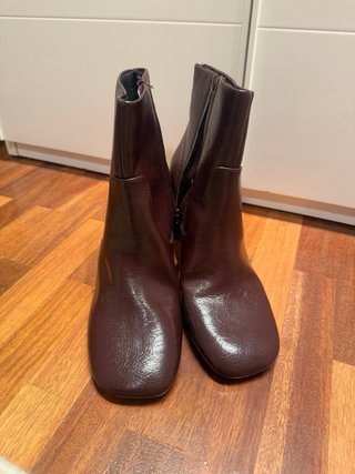 Botines Zara Burdeos Talla 41 Punta Redonda