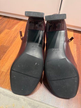 Botines Zara Burdeos Talla 41 Punta Redonda