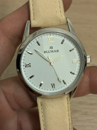 Reloj Blumar Esfera Blanca Correa Beige