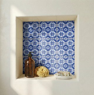 pack 6 azulejos 10x10 cm diseño Oporto azul