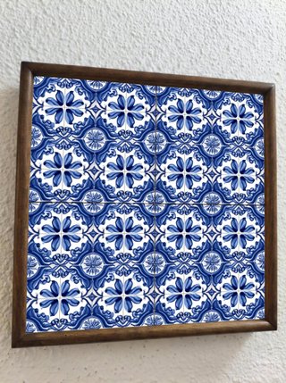 pack 6 azulejos 10x10 cm diseño Oporto azul