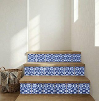 pack 6 azulejos 10x10 cm diseño Oporto azul