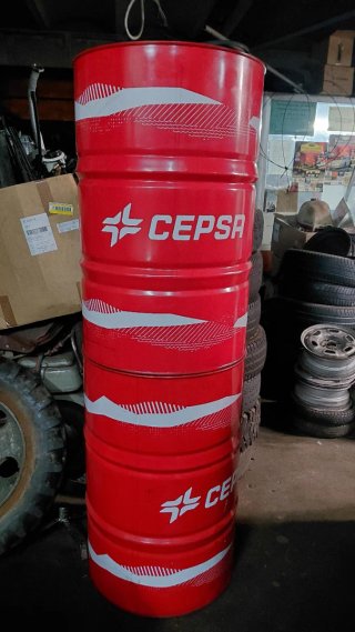 Bidón Aceite Cepsa 200L Rojo