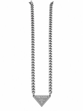 Collar Prada de Acero Plateado