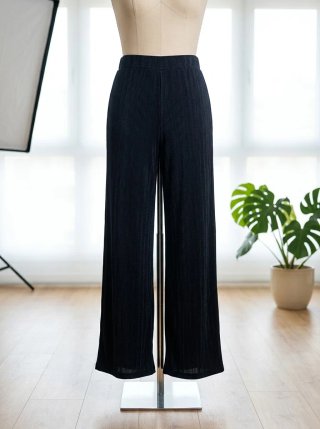 Pantalón Palazzo Negro Plisado