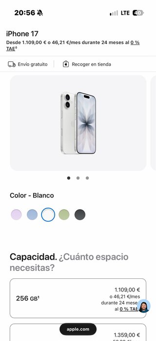 iPhone 17 256GB Blanco