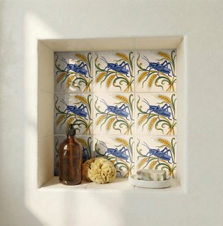 Azulejos cerámica saltamontes siciliano cocina
