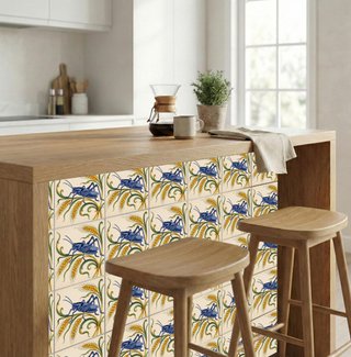 Azulejos cerámica saltamontes siciliano cocina