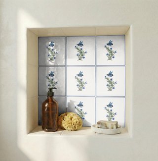 Azulejos cerámica abeja romero 10x10 cm