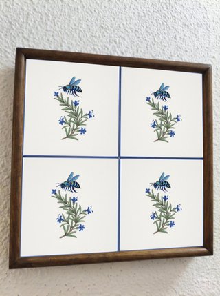 Azulejos cerámica abeja romero 10x10 cm