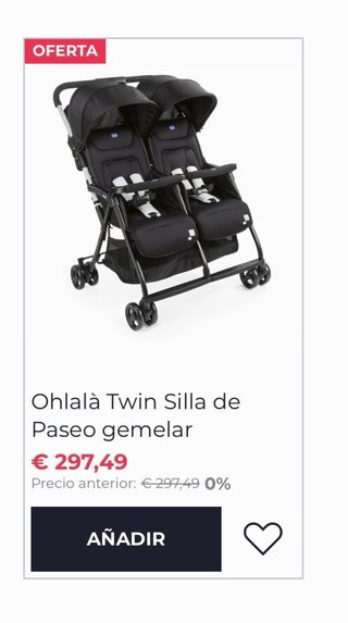 Carro Gemelar Chicco Negro