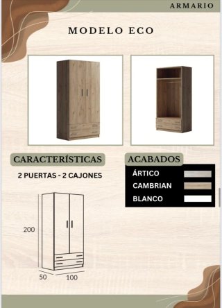 Armario de dos puertas blanco