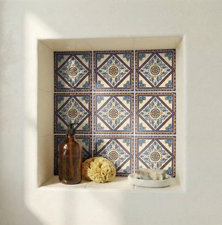 Pack 6 azulejos cerámica diseño botánico andaluz
