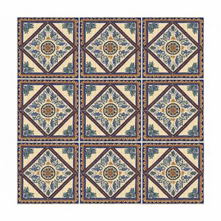 Pack 6 azulejos cerámica diseño botánico andaluz