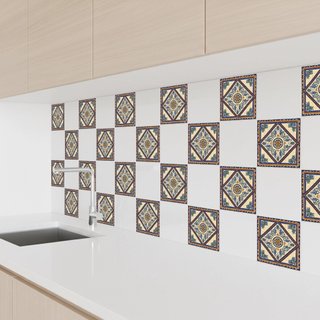 Pack 6 azulejos cerámica diseño botánico andaluz