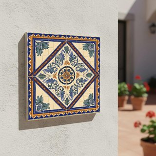 Pack 6 azulejos cerámica diseño botánico andaluz