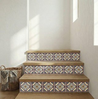 Pack 6 azulejos cerámica diseño botánico andaluz