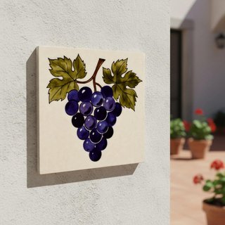 Azulejos uvas viñedo rústico cerámica pared