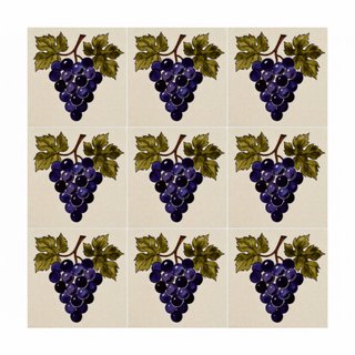 Azulejos uvas viñedo rústico cerámica pared