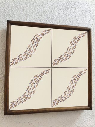 Pack 6 azulejos peces cerámica esmaltada cocina