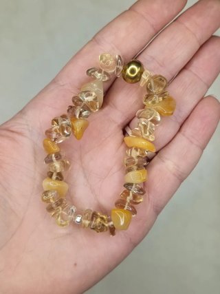 Pulsera elástica cuarzo ahumado