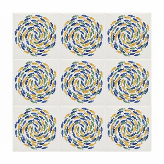 Pack 6 azulejos peces cerámica para cocina