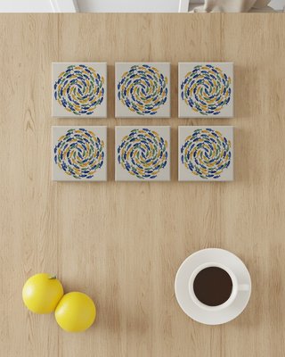 Pack 6 azulejos peces cerámica para cocina