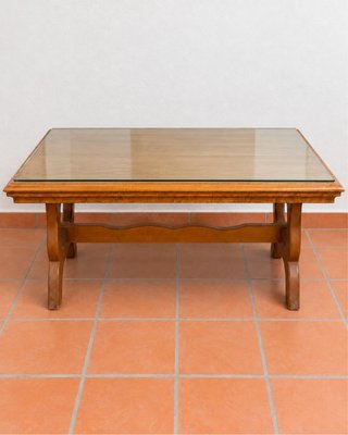 Mesa centro madera y cristal salón