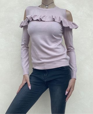 Maglione Gretha Milano rosa con volant