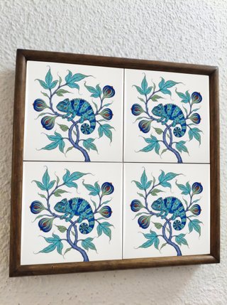 Pack 6 azulejos marroquíes camaleón cerámica