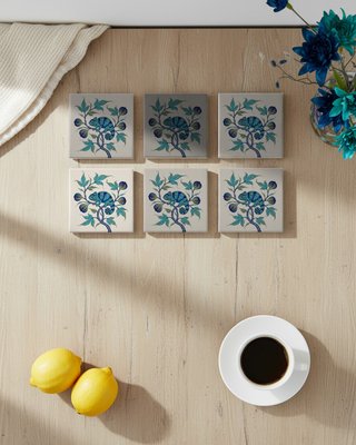 Pack 6 azulejos marroquíes camaleón cerámica