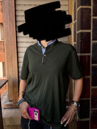 Polo Massimo Dutti Verde Caqui