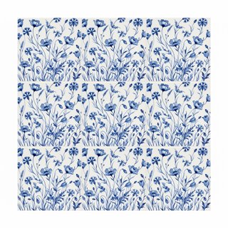 Pack 6 azulejos florales azules 10x10 cm cerámica