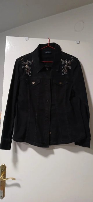 Chaqueta vaquera negra mujer