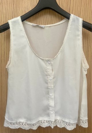 Blusa Lm sin mangas con encaje Talla M