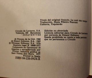 La noche de los tiempos, de Rene Barjavel