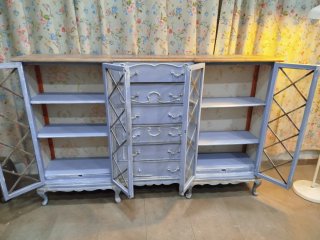 Mobile Bar vintage blu e oro