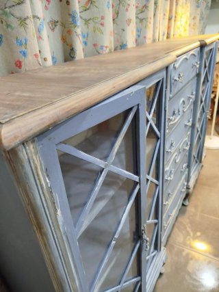 Mobile Bar vintage blu e oro