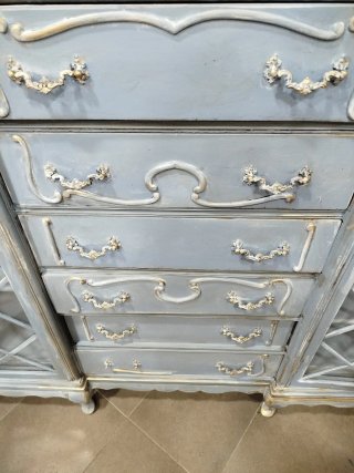 Mobile Bar vintage blu e oro