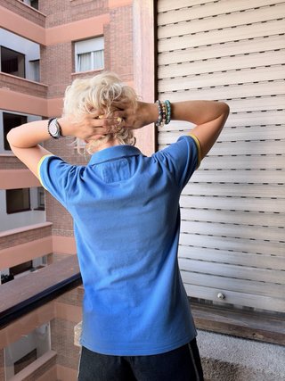 El Ganso Polo Shirt Azul con Detalles Amarillos