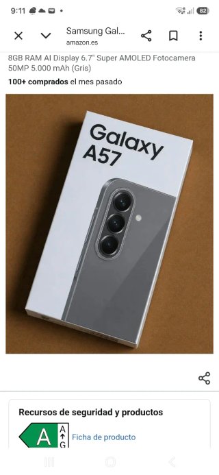 Samsung Galaxy A57 Gris 8GB RAM