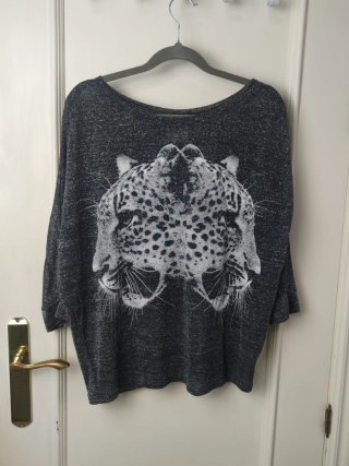 Jersey fino Zara M estampado panteras
