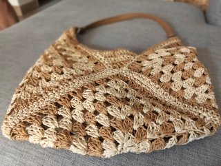 Bolso de verano rafia tonos marrones