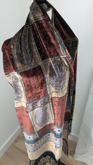 Foulard terciopelo Venecia bronce y dorado