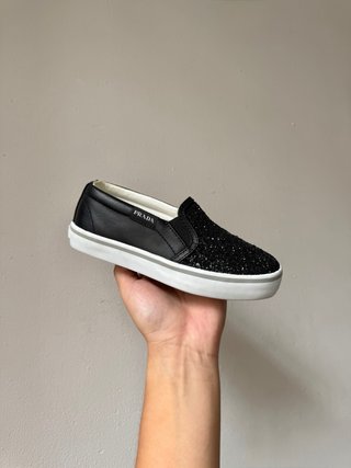 Prada Baby Shoes Glitter + Silk Black (30)