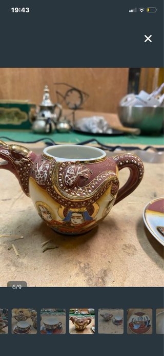 Set de Té de Cerámica con Relieve de Dragón