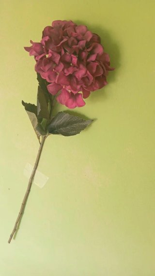 Flor Hortensia Artificial Burdeos