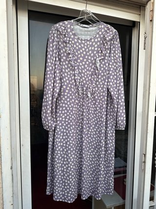 Vestido Zara Lila Lunares Talla L